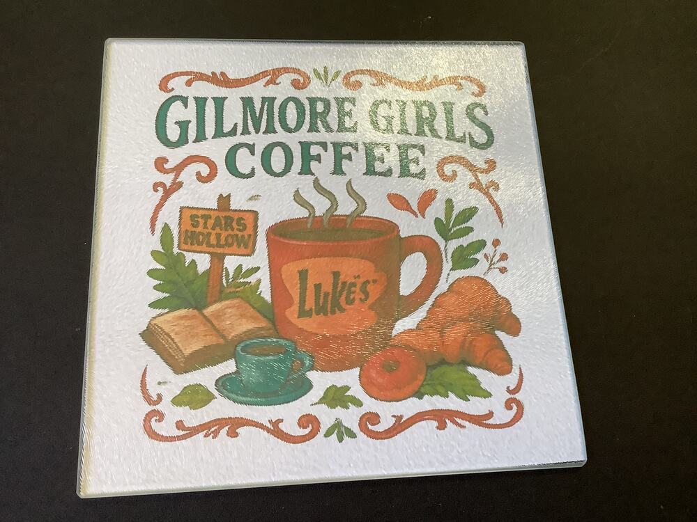 Gilmore Girls Coffee Cutting Board/Hot Trivet - Memorabilia  7.75" x 7.75"